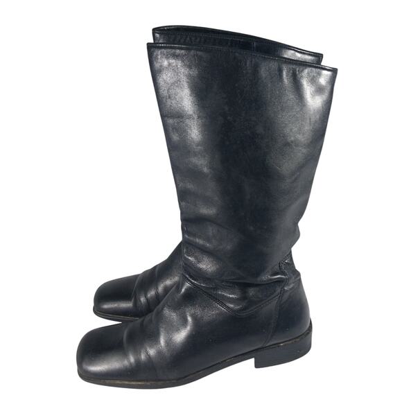 NATURALIZER! BLACK GENUINE LEATHER SQUARE TOE MID CALF/ANKLE BOOTS! SZ 8.5M - Picture 1 of 11